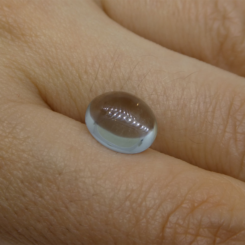 SkyJems 2.97ct Blue Aquamarine Oval Cabochon from Brazil - Rare Natural Gemstone for Jewelry Collectors
