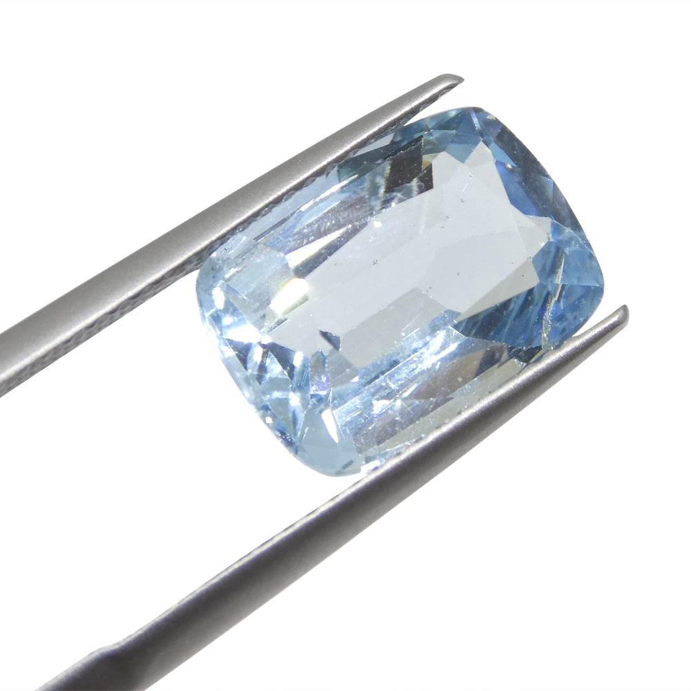 4.88ct Brazilian Blue Aquamarine Cushion Gemstone from SkyJems Rare Gem Collection