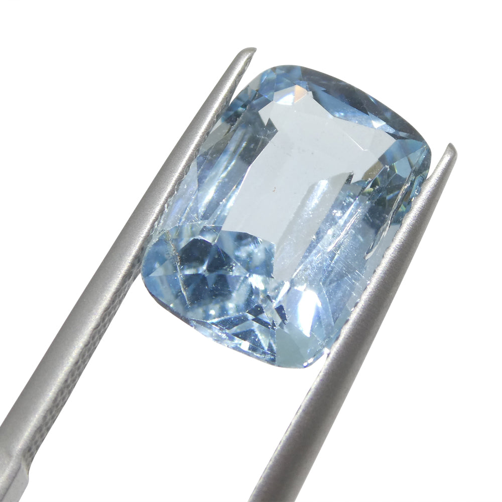4.88ct Brazilian Blue Aquamarine Cushion Gemstone from SkyJems Rare Gem Collection