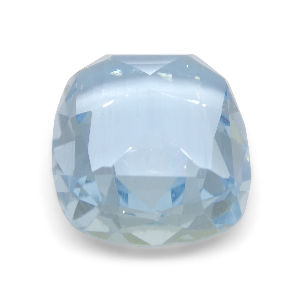 SkyJems 6.24ct Brazilian Blue Aquamarine Cushion Cut Gemstone, Vivid Blue Beryl from Brazil