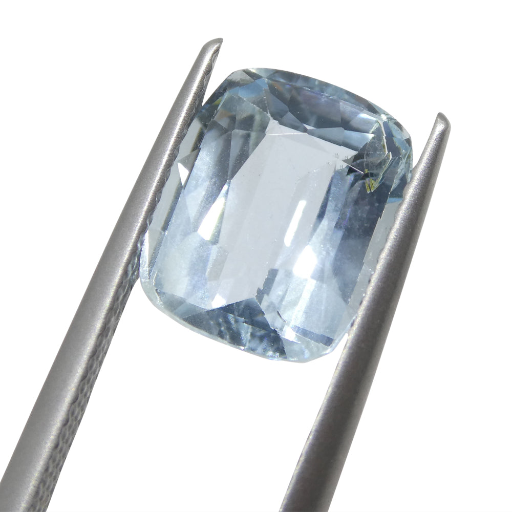 3.21ct Brazilian Blue Aquamarine Cushion Gemstone from SkyJems Rare Gem Collection
