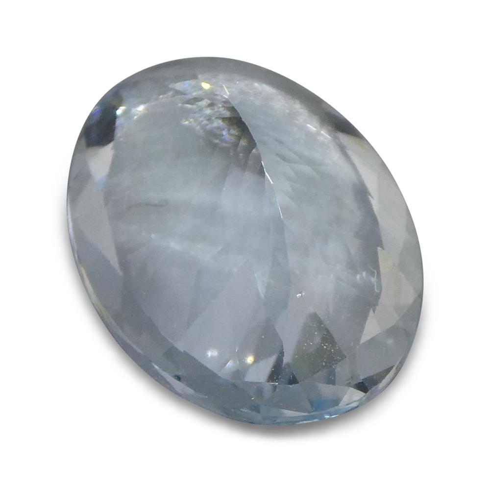 4.66 ct Brazilian Blue Oval Aquamarine Gemstone from SkyJems - Precision-Cut Beryl with Soft Blue Hues