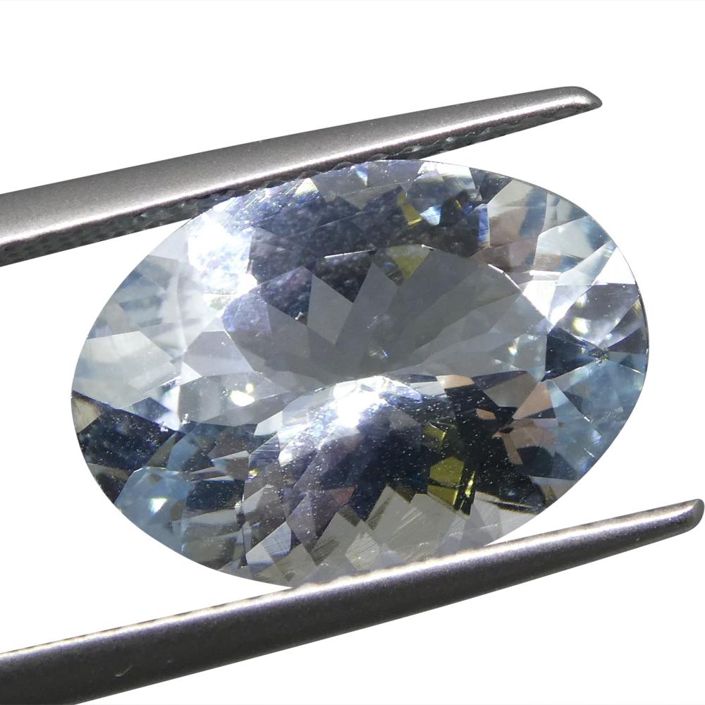 4.66 ct Brazilian Blue Oval Aquamarine Gemstone from SkyJems - Precision-Cut Beryl with Soft Blue Hue