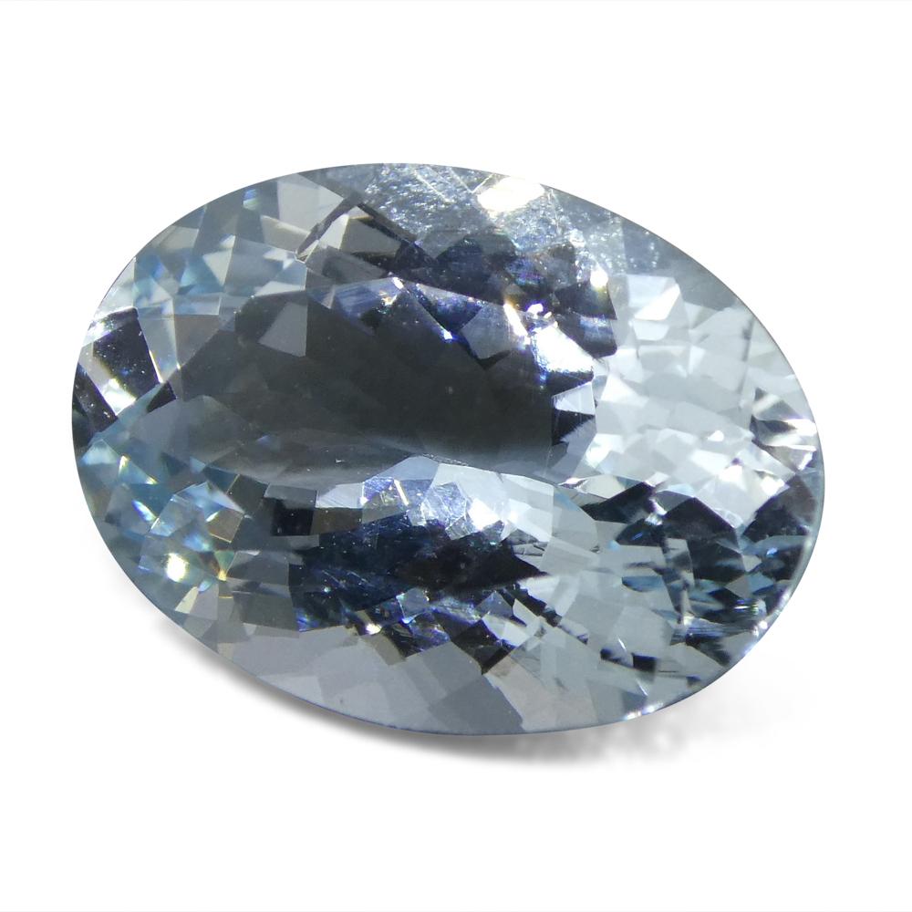 5.35ct Brazilian Blue Oval Aquamarine from SkyJems, premium beryl gemstone with modified brilliant cut