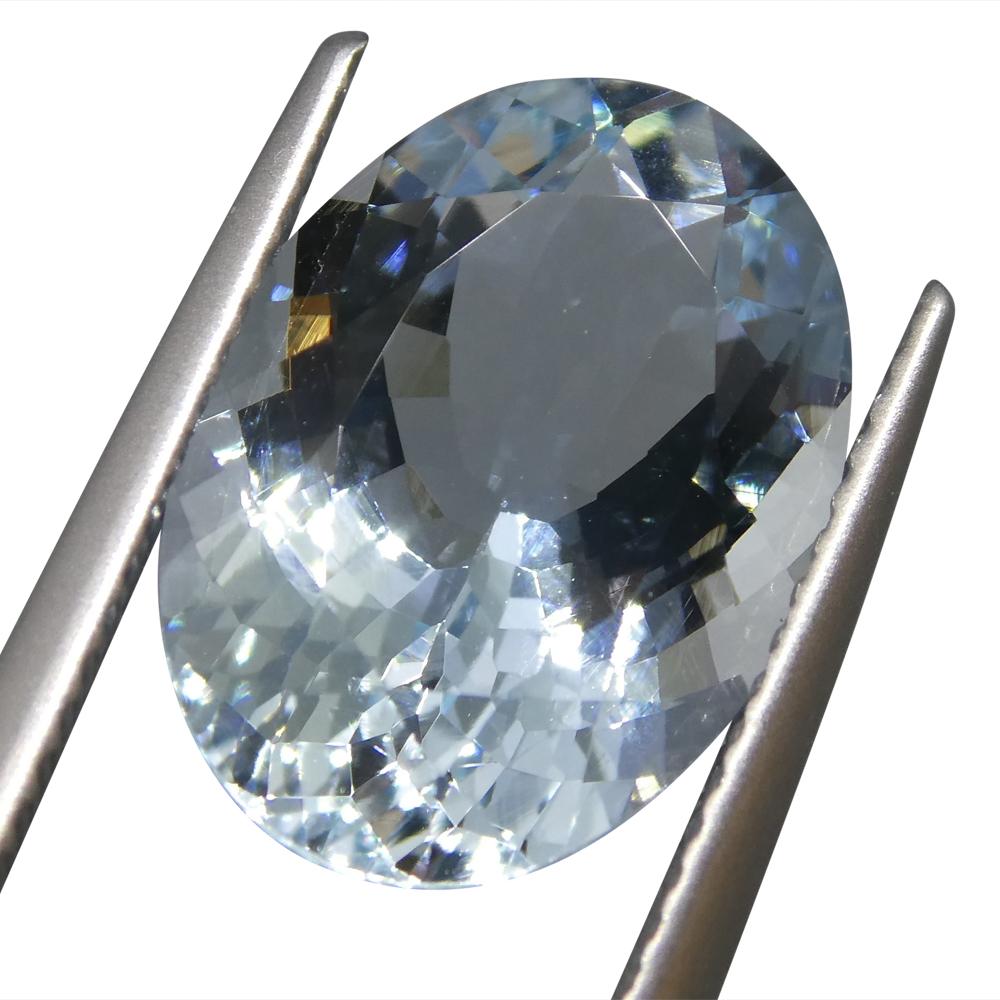 5.35ct Brazilian Blue Oval Aquamarine from SkyJems, premium beryl gemstone with modified brilliant cut