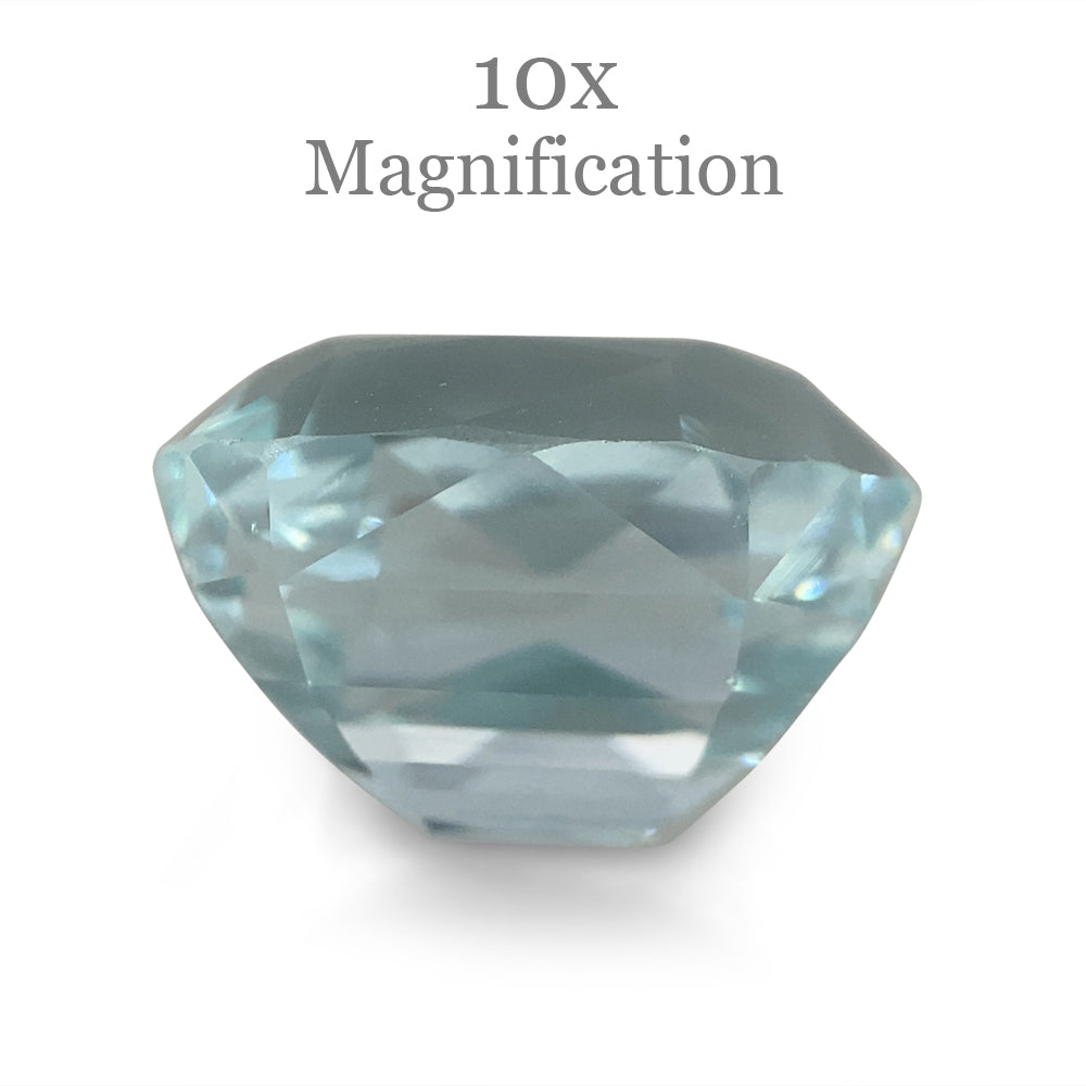 7.73ct Brazilian Blue Cushion Aquamarine from SkyJems, premium unheated beryl gemstone with elegant step-cut design
