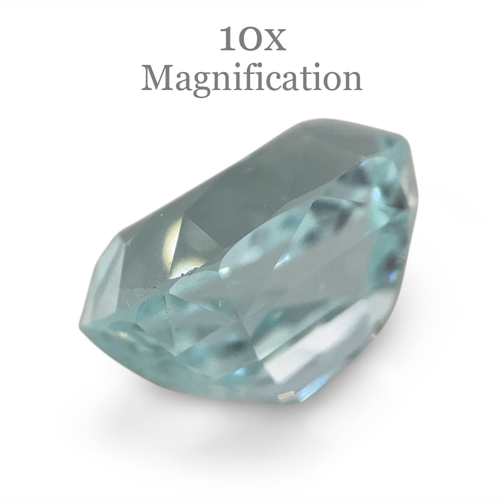 7.73ct Brazilian Blue Cushion Aquamarine from SkyJems, premium unheated beryl gemstone with elegant step-cut design