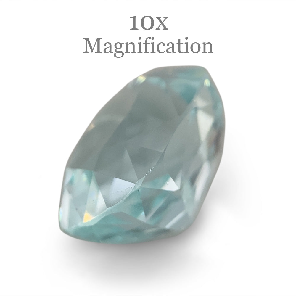 SkyJems 7.73ct Brazilian Blue Aquamarine Cushion Cut Gemstone, Unheated Natural Beryl Crystal