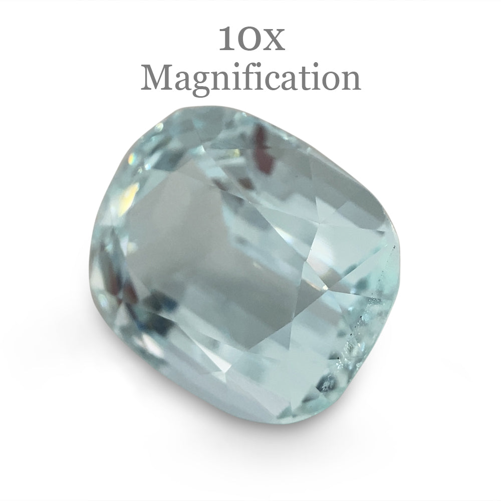 7.73ct Brazilian Blue Cushion Aquamarine from SkyJems, premium unheated beryl gemstone with elegant step-cut design