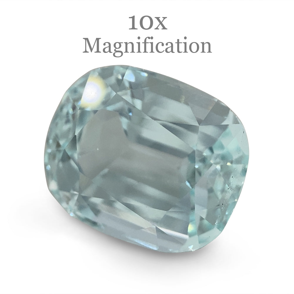 7.73ct Brazilian Blue Cushion Aquamarine from SkyJems, premium unheated beryl gemstone with elegant step-cut design