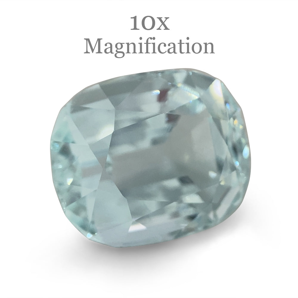 7.73ct Brazilian Blue Cushion Aquamarine from SkyJems, premium unheated beryl gemstone with elegant step-cut design