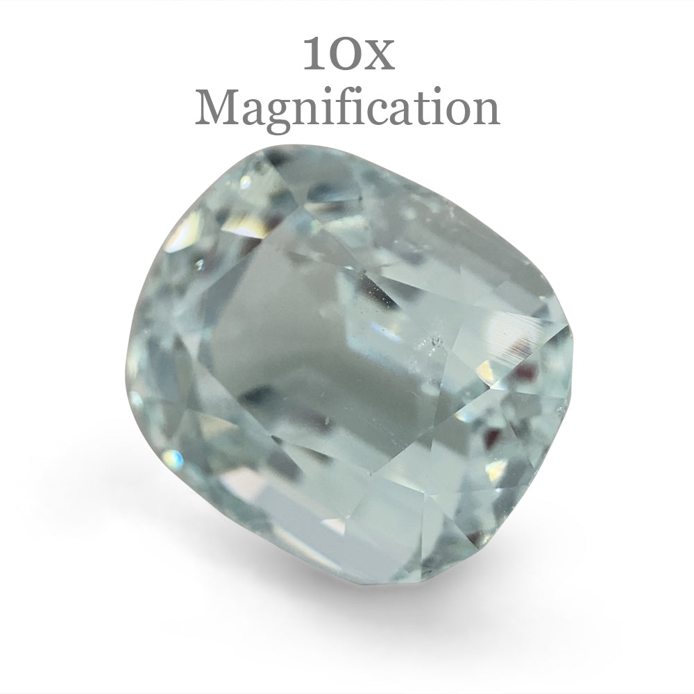 9.54ct Brazilian Cushion-Cut Aquamarine with Blue-Green Hue, Unheated Beryl Gemstone by SkyJems Canada