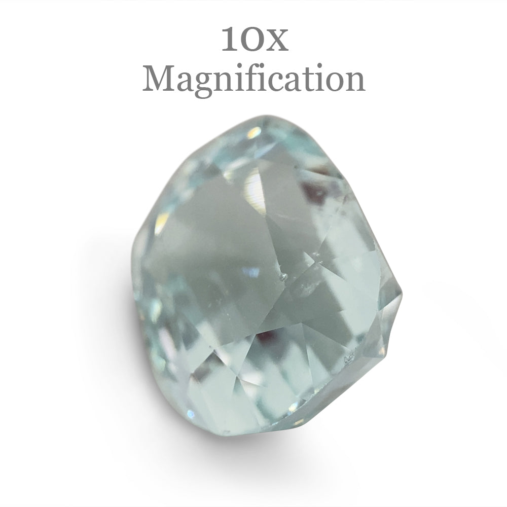 9.54ct Brazilian Cushion-Cut Aquamarine in Soft Blue, Unheated Beryl Gemstone by SkyJems Canada