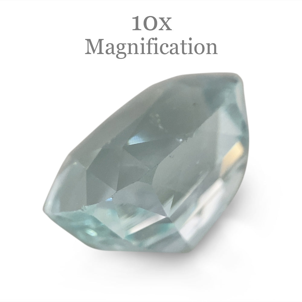 9.54ct Brazilian Cushion-Cut Aquamarine with Blue-Green Hue, Unheated Beryl Gemstone by SkyJems Canada