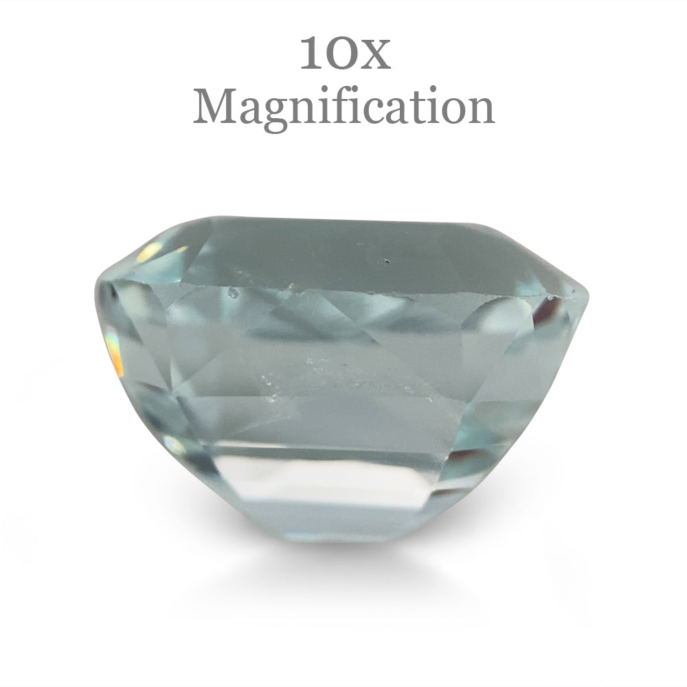 9.54ct Brazilian Cushion-Cut Aquamarine with Blue-Green Hue, Unheated Beryl Gemstone by SkyJems Canada