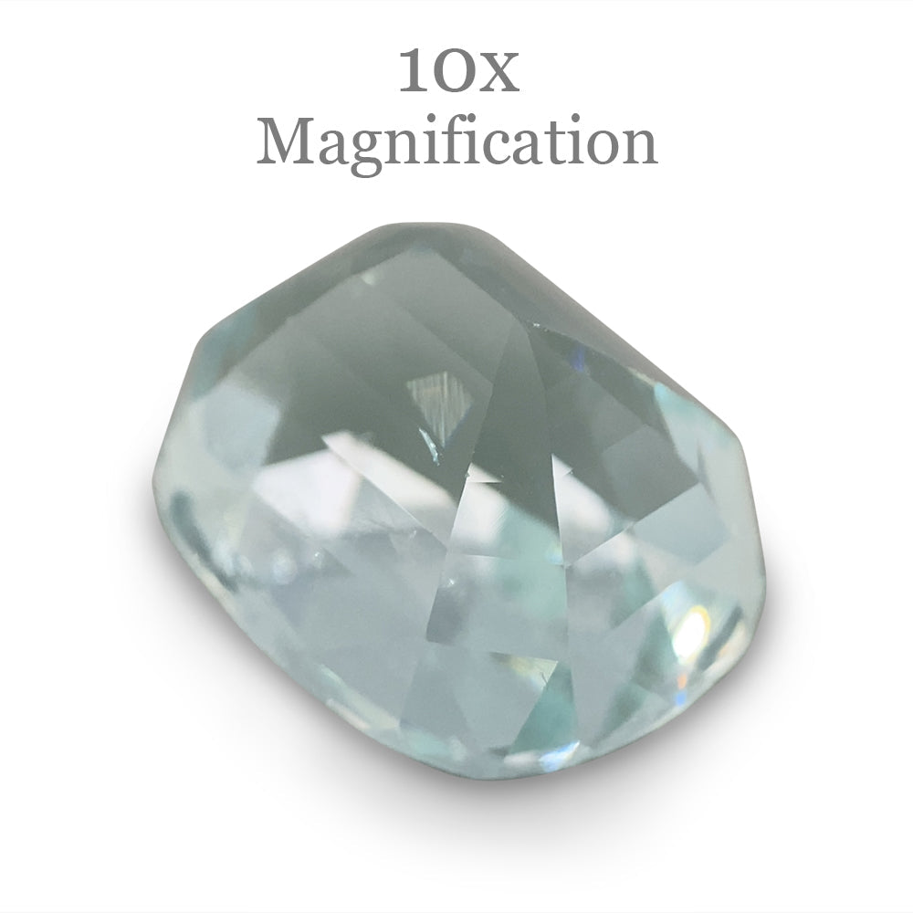 9.54ct Brazilian Cushion-Cut Aquamarine with Blue-Green Hue, Unheated Beryl Gemstone by SkyJems Canada
