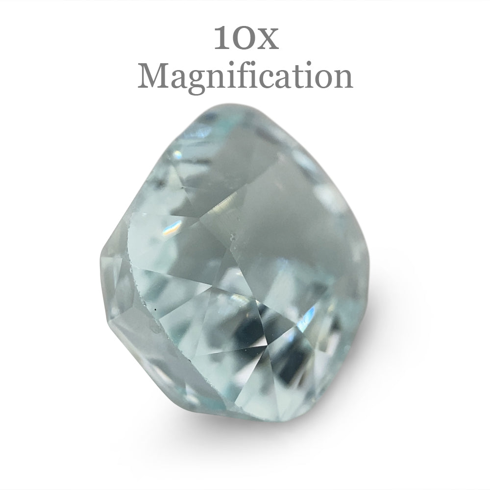 9.54ct Brazilian Cushion-Cut Aquamarine with Blue-Green Hue, Unheated Beryl Gemstone by SkyJems Canada