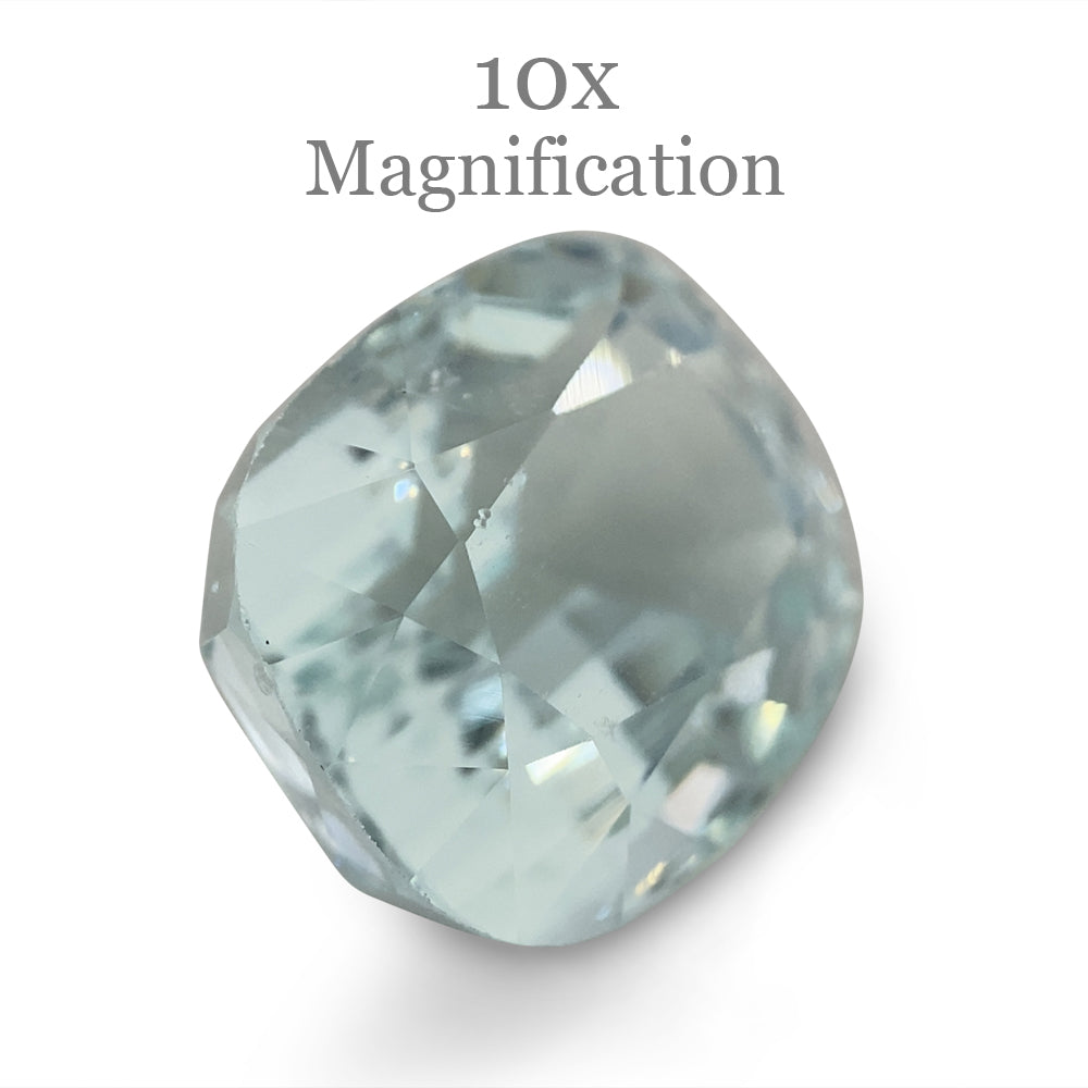9.54ct Brazilian Cushion-Cut Aquamarine with Blue-Green Hue, Unheated Beryl Gemstone by SkyJems Canada