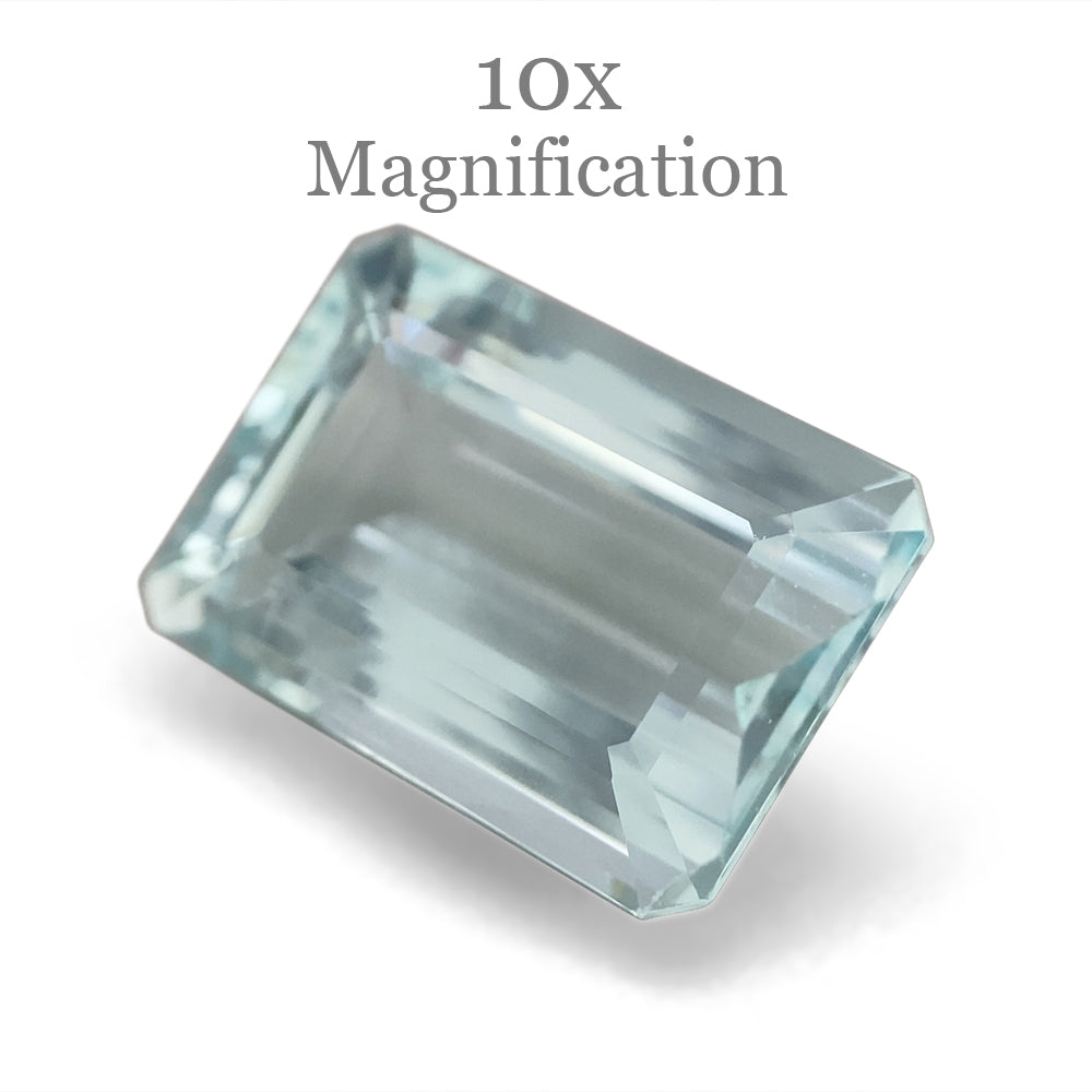 SkyJems 7.54ct Brazilian Blue Aquamarine Emerald Cut Gemstone, Pristine Step-Cut Beryl from Trusted Canadian Gem Experts