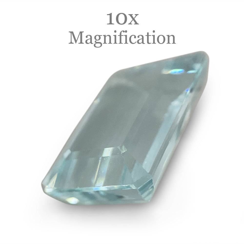 SkyJems 7.54ct Brazilian Blue Aquamarine Emerald Cut Gemstone, Pristine Step-Cut Beryl from Trusted Canadian Gem Experts