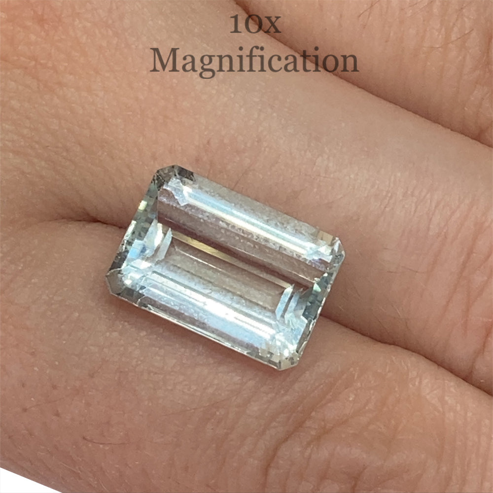 SkyJems 7.54ct Brazilian Blue Aquamarine, Emerald Cut Gemstone in Pristine Step Cut Style