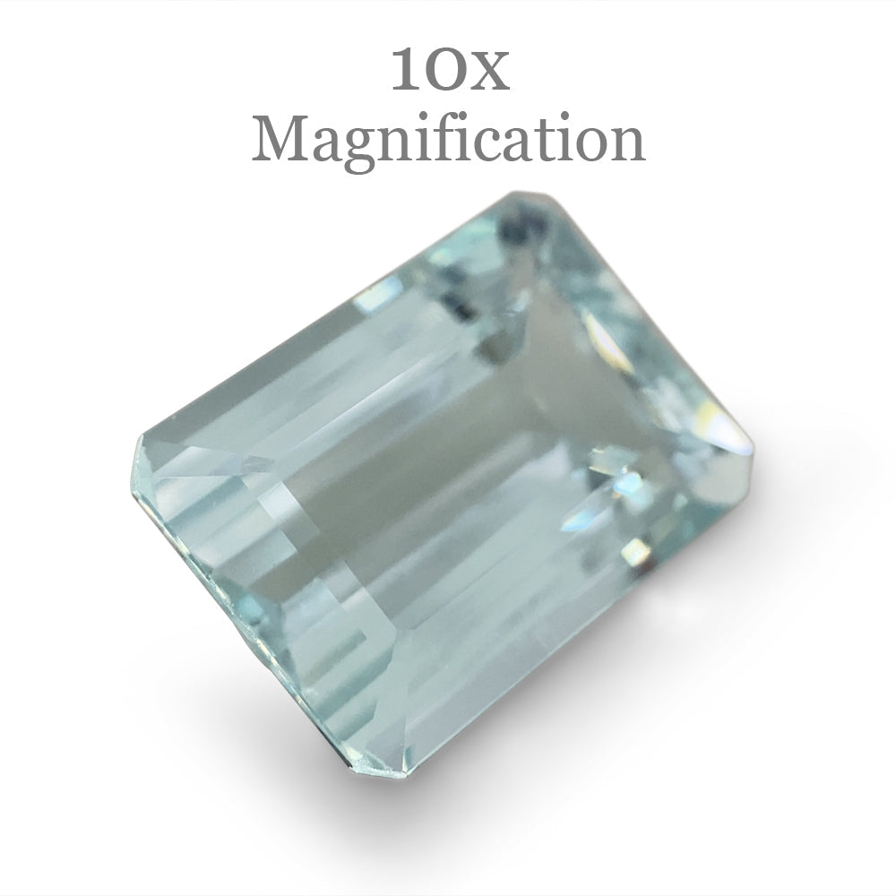 SkyJems 7.54ct Brazilian Blue Aquamarine, Emerald Cut Gemstone with Exceptional Clarity and Brilliance