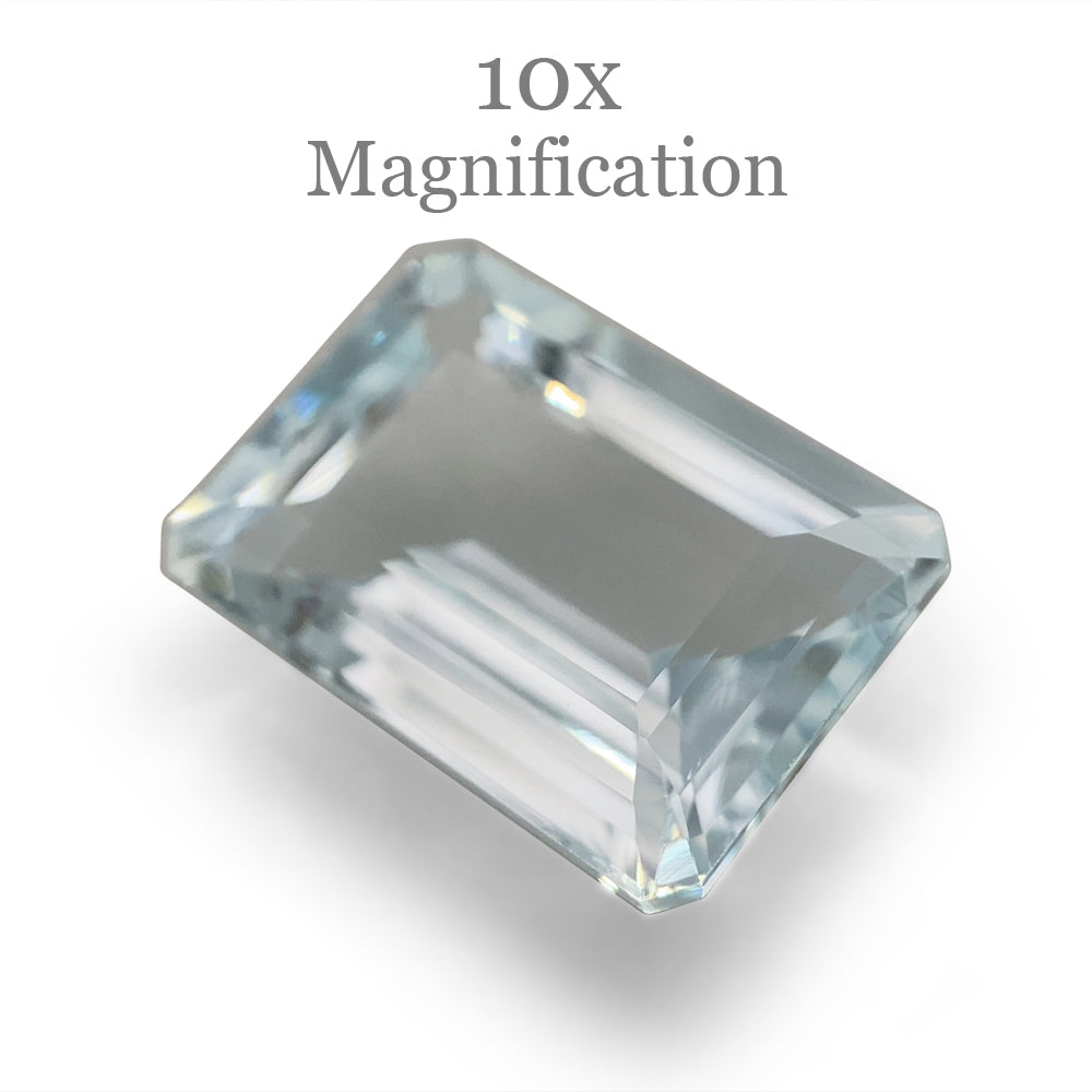 SkyJems 6.95ct Brazilian Blue Aquamarine, Emerald Cut Gemstone with Exceptional Clarity and Brilliance