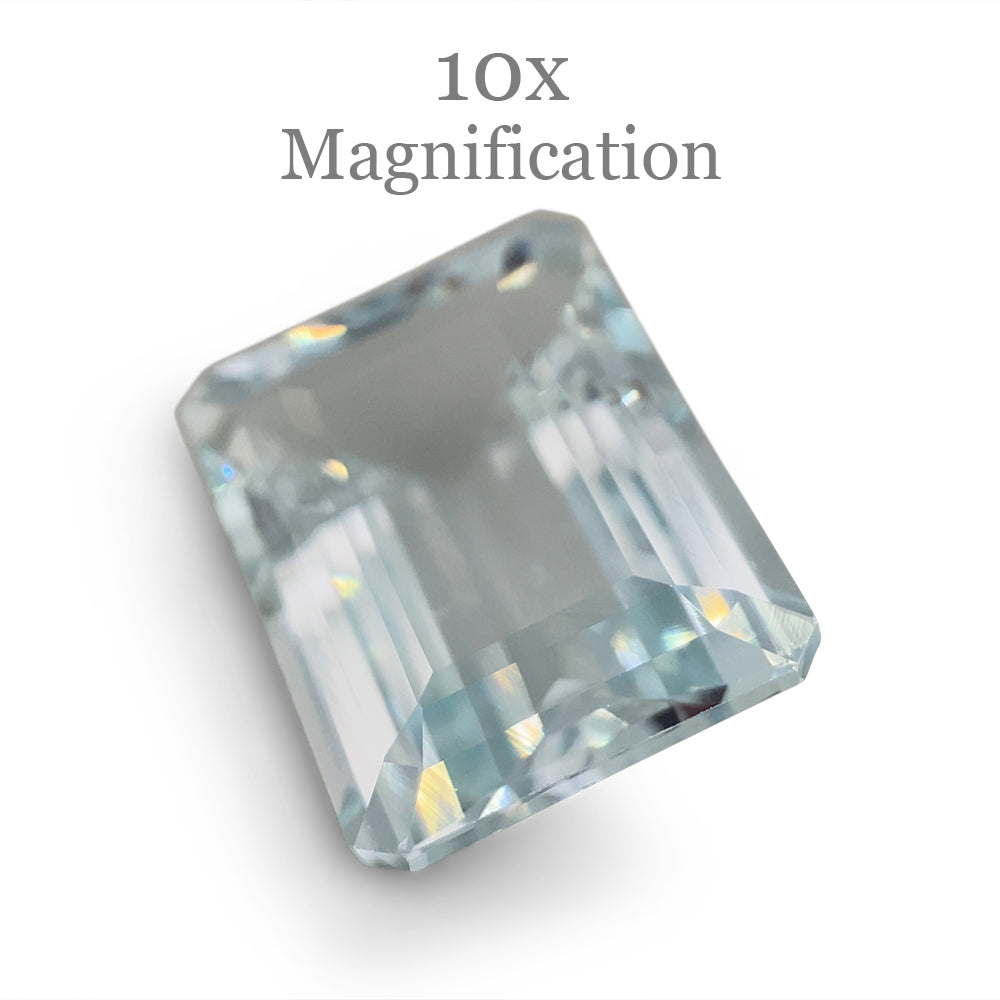 SkyJems 6.95ct Brazilian Blue Aquamarine, Emerald Cut Gemstone in Pristine Step Cut Style