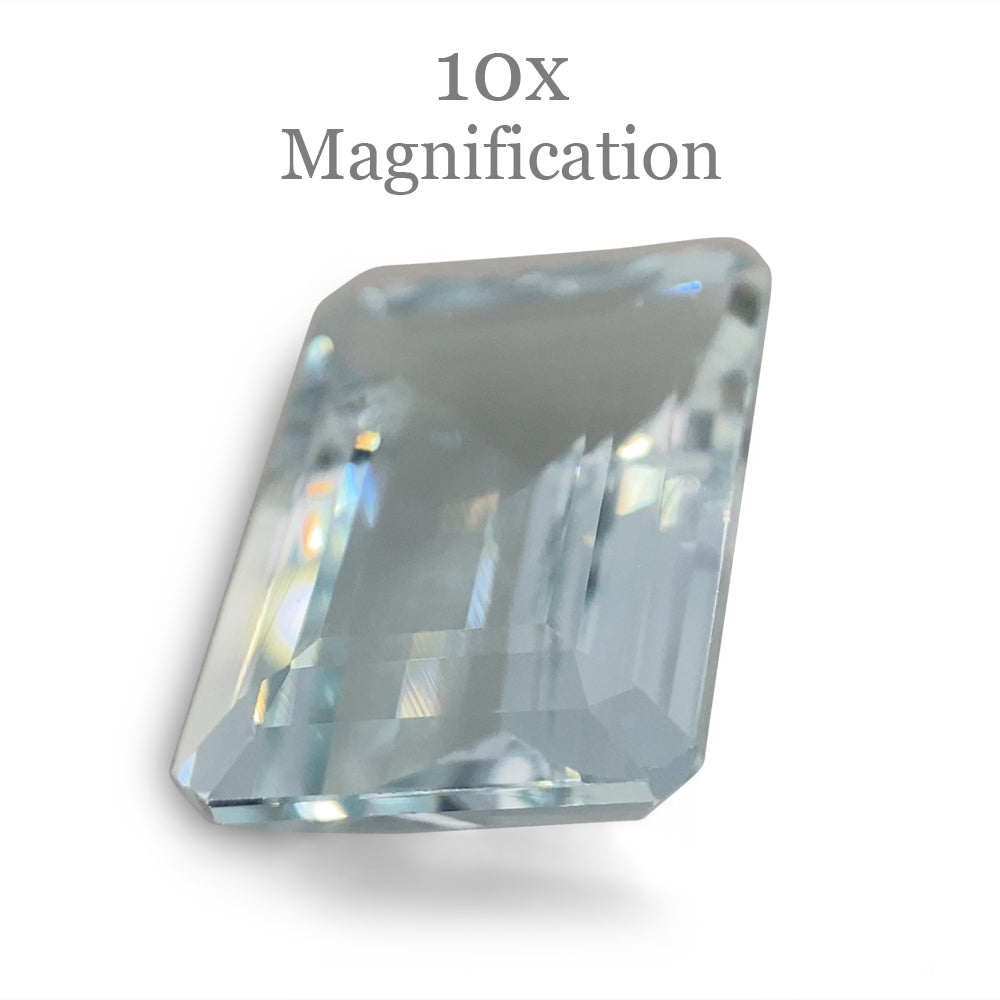 SkyJems 6.95ct Brazilian Blue Aquamarine, Emerald Cut Gemstone with Exceptional Clarity and Brilliance