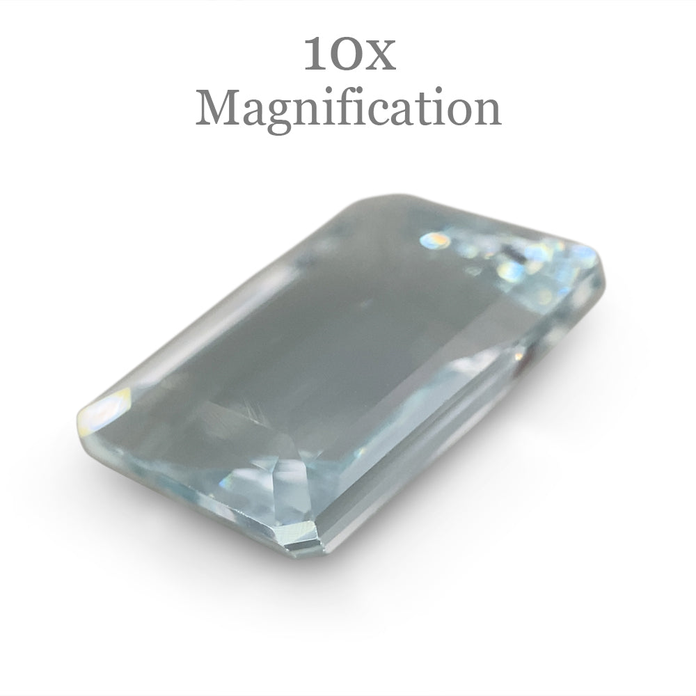 6.95ct Brazilian Blue Aquamarine Emerald Cut Gemstone from SkyJems, Unheated Natural Beryl Step Cut