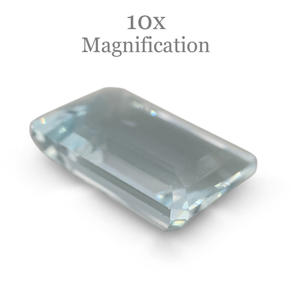 SkyJems 6.95ct Brazilian Blue Aquamarine, Emerald Cut Gemstone with Exceptional Clarity and Brilliance