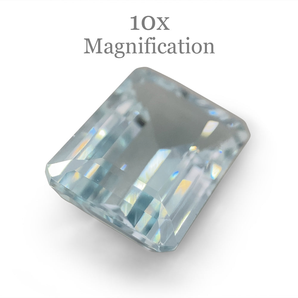 SkyJems 6.95ct Brazilian Blue Aquamarine, Emerald Cut Gemstone with Exceptional Clarity and Brilliance