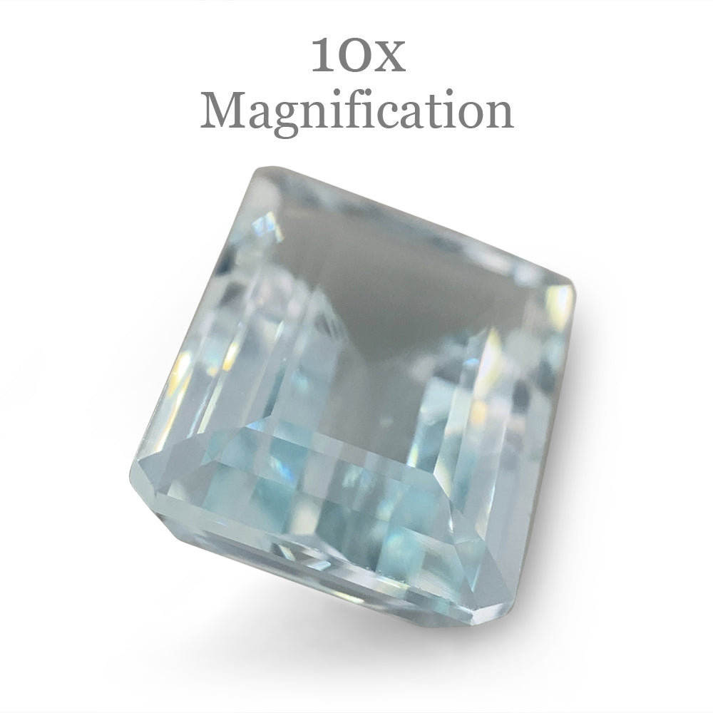 SkyJems 6.95ct Brazilian Blue Aquamarine, Emerald Cut Gemstone with Exceptional Clarity and Brilliance