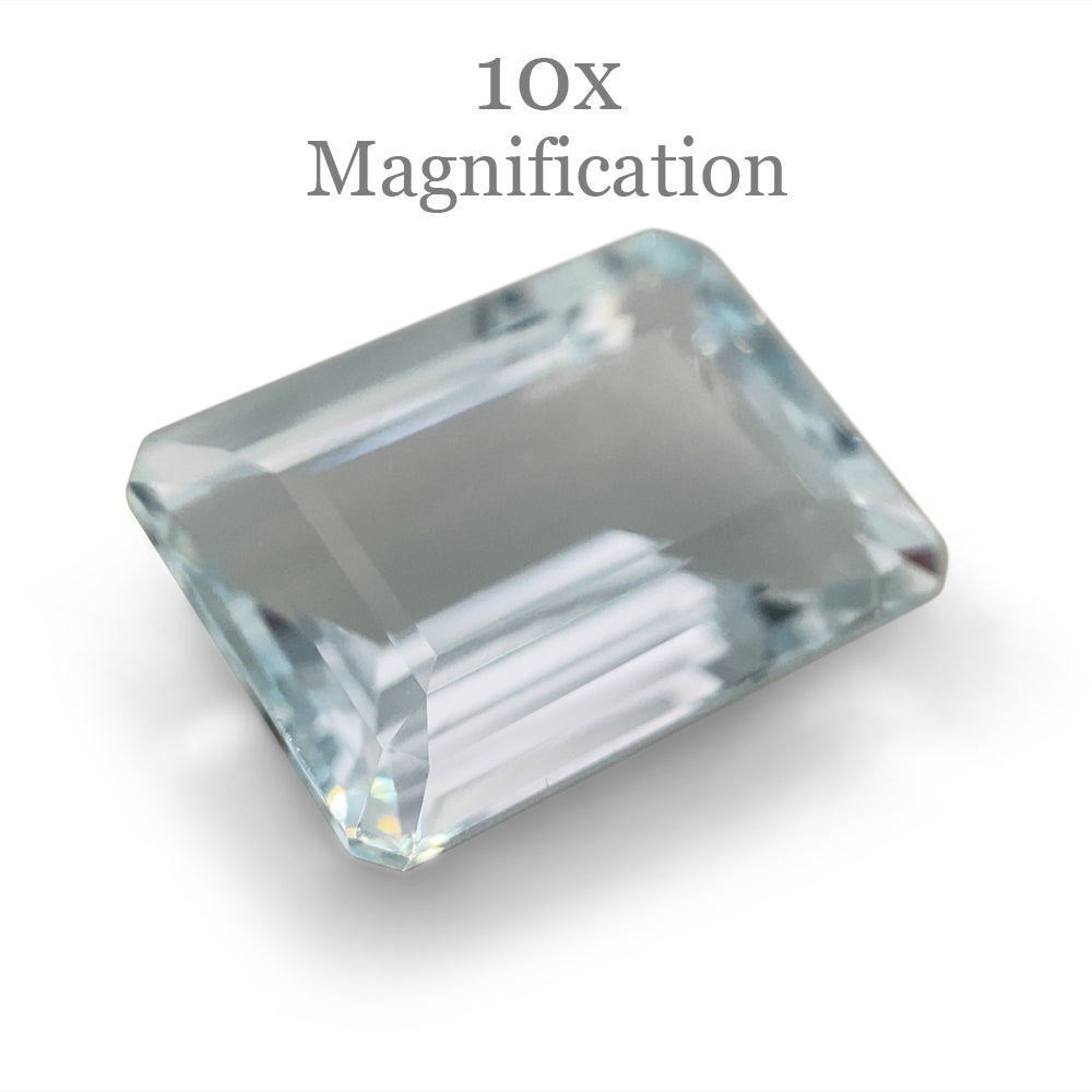 SkyJems 6.95ct Brazilian Blue Aquamarine Emerald Cut Gemstone, Unheated Natural Beryl from Premium Gem Collection