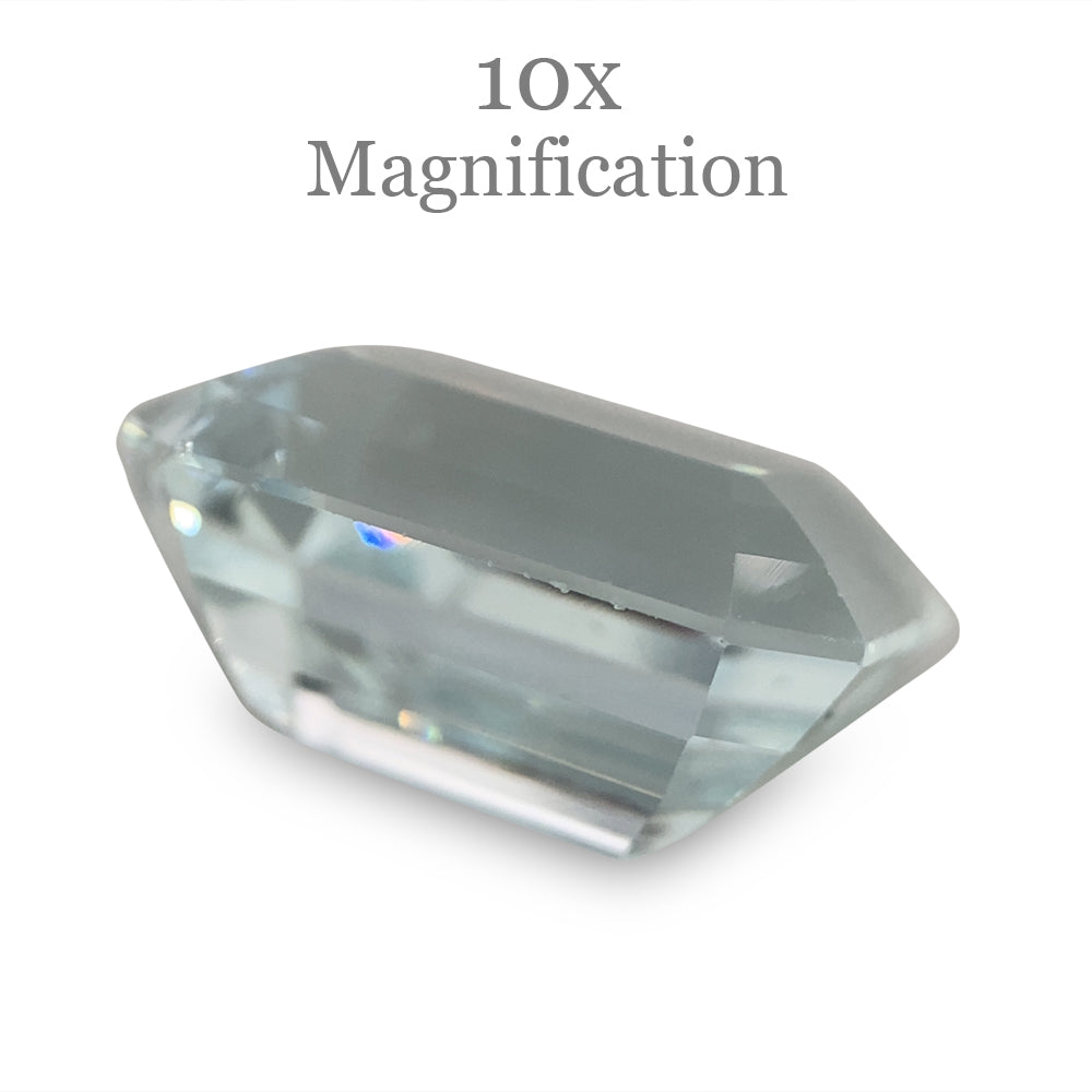 SkyJems 11.32ct Brazilian Aquamarine, vivid blue emerald-cut gemstone, unheated natural beryl from premium gem collection