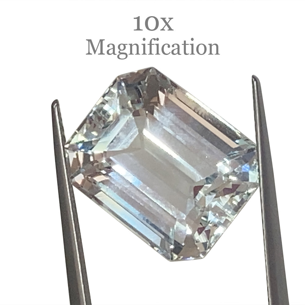 11.32ct Brazilian Aquamarine, vivid blue emerald-cut gemstone from SkyJems' premium loose stone collection
