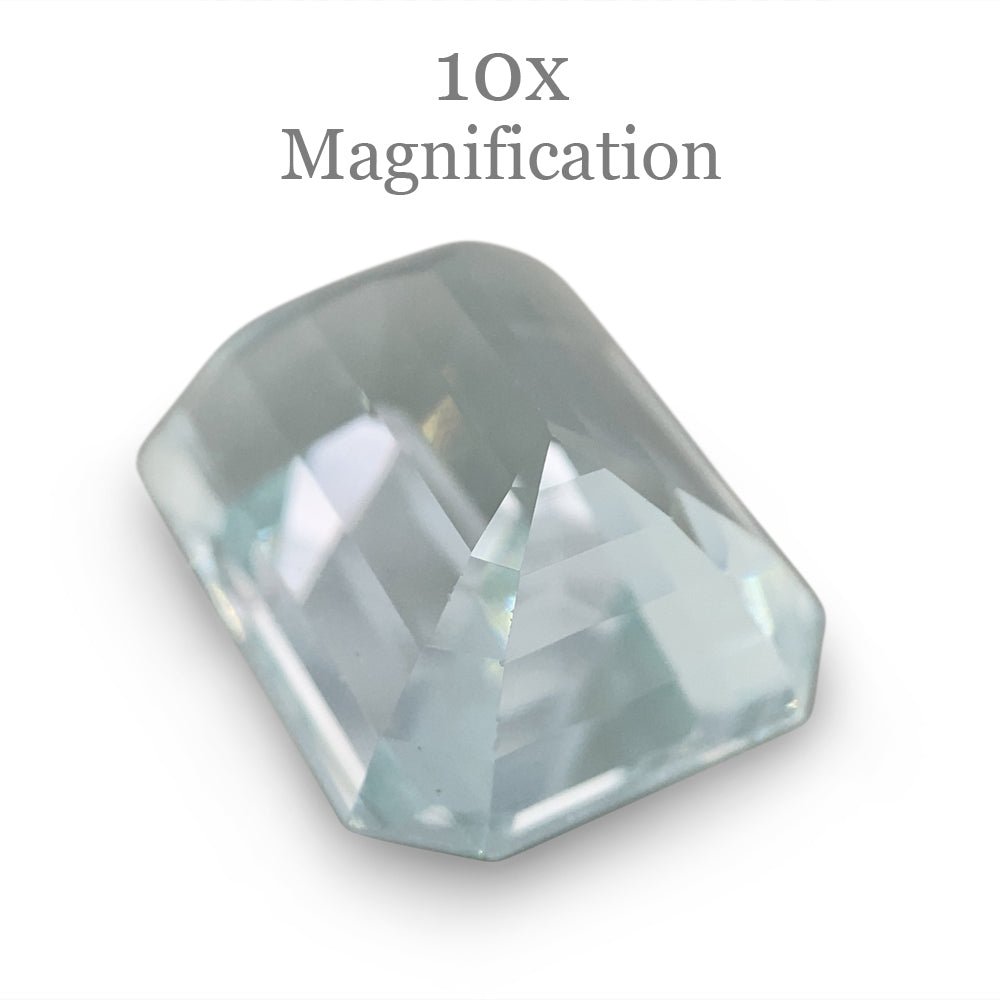 SkyJems 11.32ct Brazilian Aquamarine, vivid blue emerald-cut gemstone, unheated natural beryl from premium gem collection