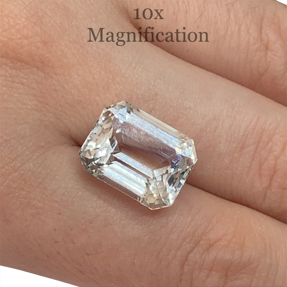 SkyJems 11.32ct Brazilian Aquamarine, vivid blue emerald-cut gemstone with exceptional clarity and step-cut brilliance