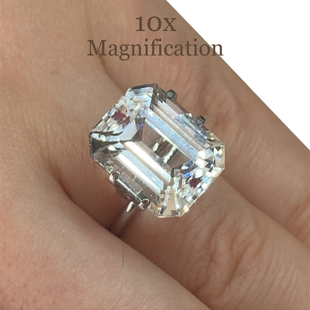 Stunning 11.32ct Brazilian Aquamarine, emerald-cut blue gemstone from SkyJems' premium loose stone collection
