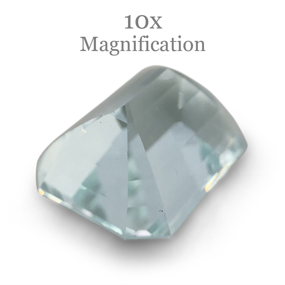 SkyJems 11.32ct Brazilian Aquamarine, vivid blue emerald-cut gemstone, unheated natural beryl from premium gem collection