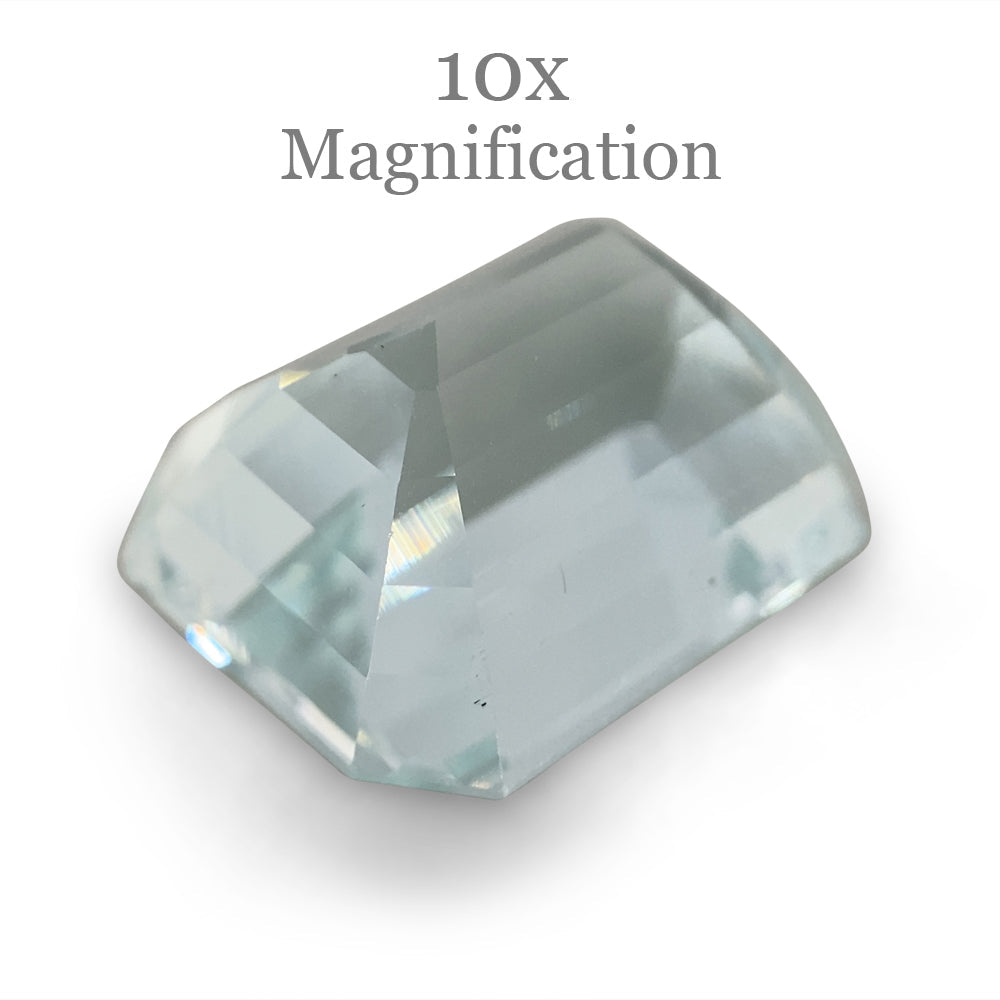 SkyJems 11.32ct Brazilian Aquamarine, vivid blue emerald-cut gemstone, unheated natural beryl from premium gem collection