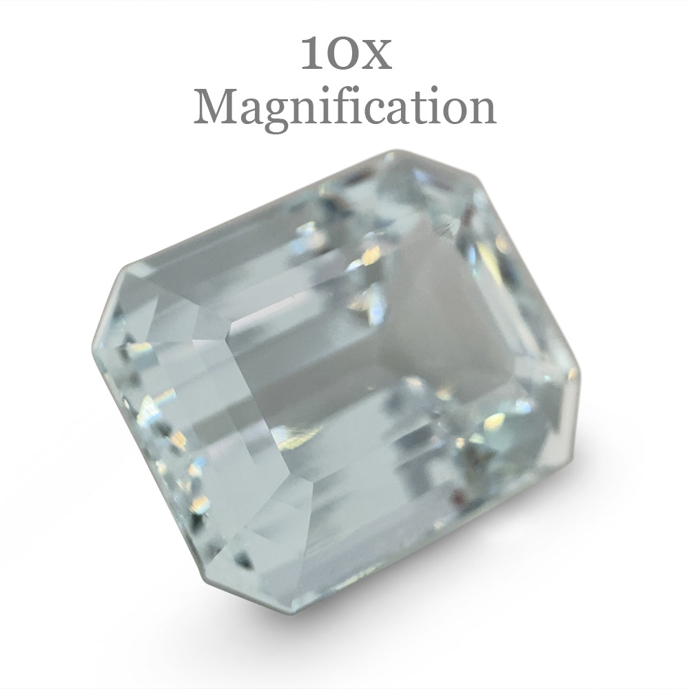 SkyJems 11.32ct Brazilian Aquamarine, vivid blue emerald-cut gemstone, unheated natural beryl from premium gem collection