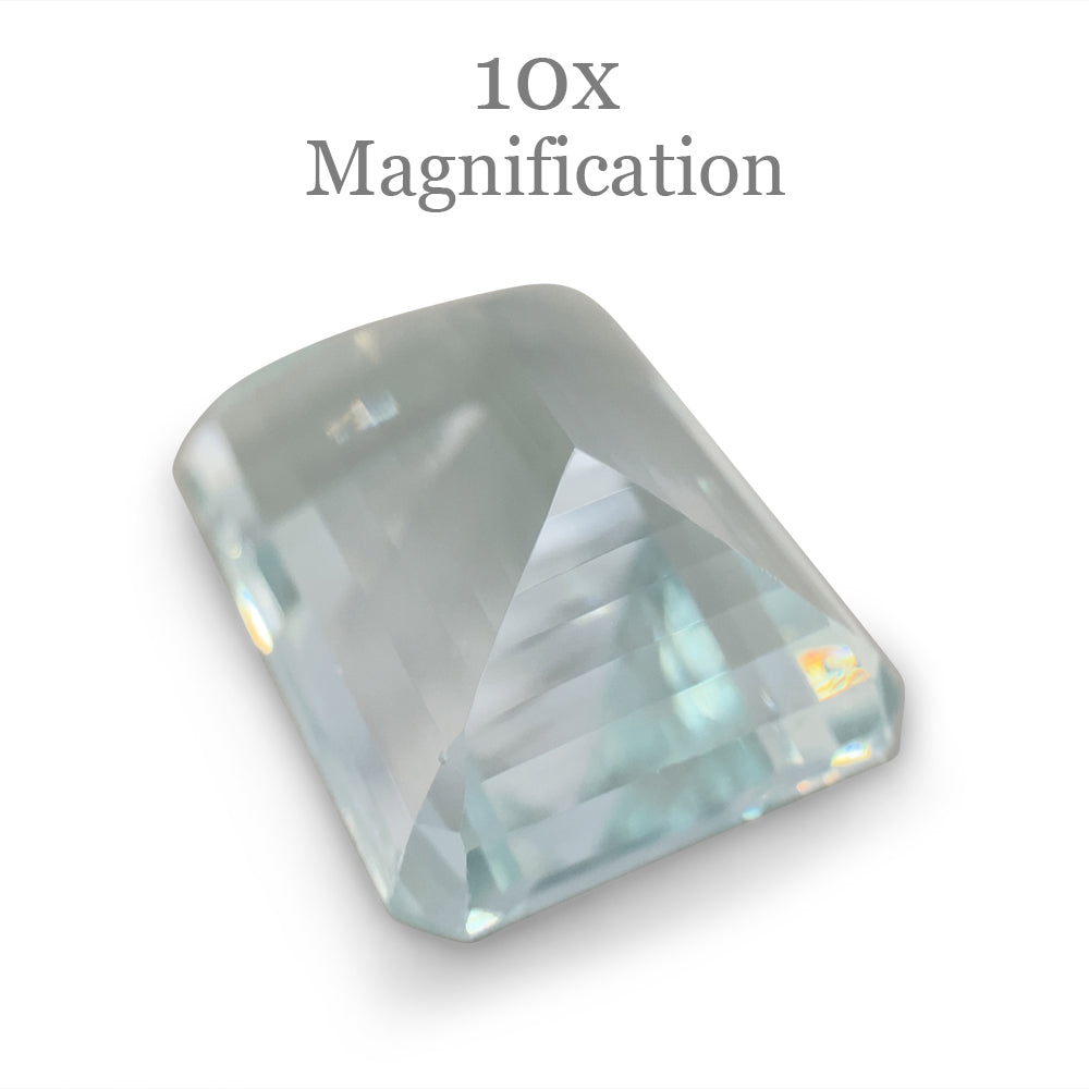 SkyJems 24ct Brazilian Aquamarine, vivid blue emerald-cut gemstone with exceptional clarity and brilliance