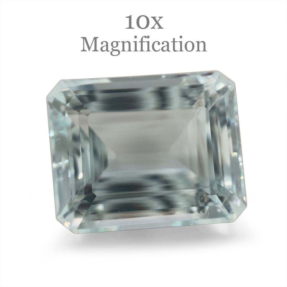 SkyJems 24ct Brazilian Aquamarine, vivid blue emerald-cut gemstone with exceptional clarity and step-cut brilliance