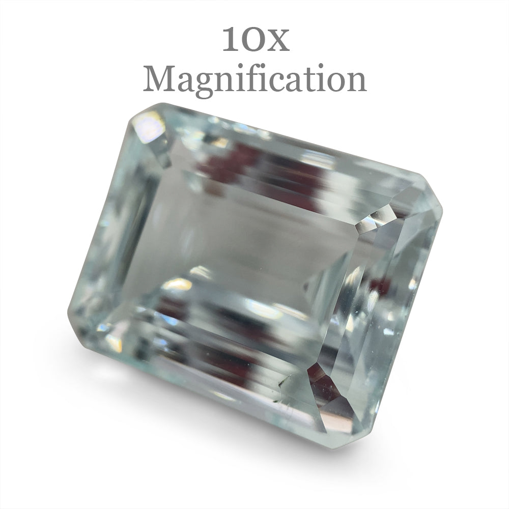 SkyJems 24ct Brazilian Aquamarine, vivid blue emerald-cut gemstone with exceptional clarity and step-cut brilliance