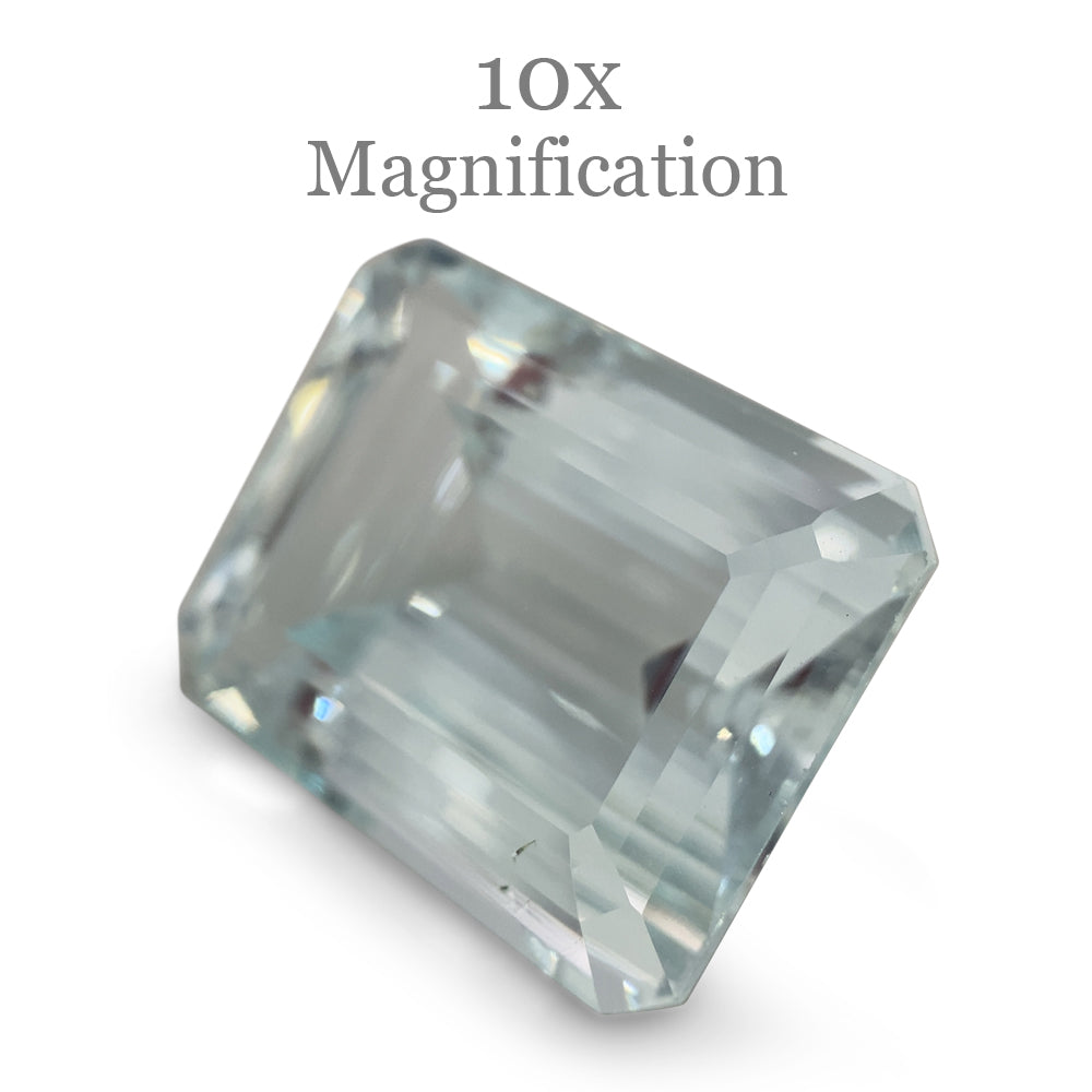 SkyJems 24ct Brazilian Aquamarine, vivid blue emerald-cut gemstone with exceptional clarity and brilliance