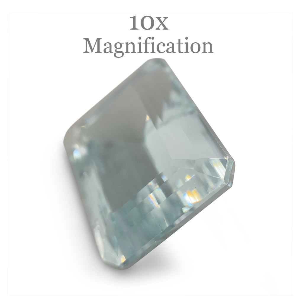 SkyJems 24ct Brazilian Aquamarine, vivid blue emerald-cut gemstone with exceptional clarity and brilliance