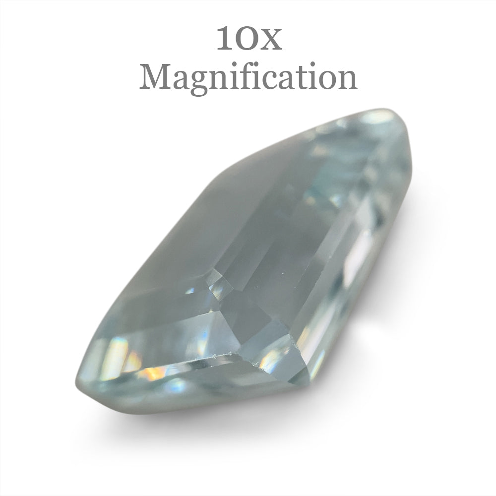 SkyJems 24ct Brazilian Aquamarine, vivid blue emerald-cut gemstone with exceptional clarity and brilliance