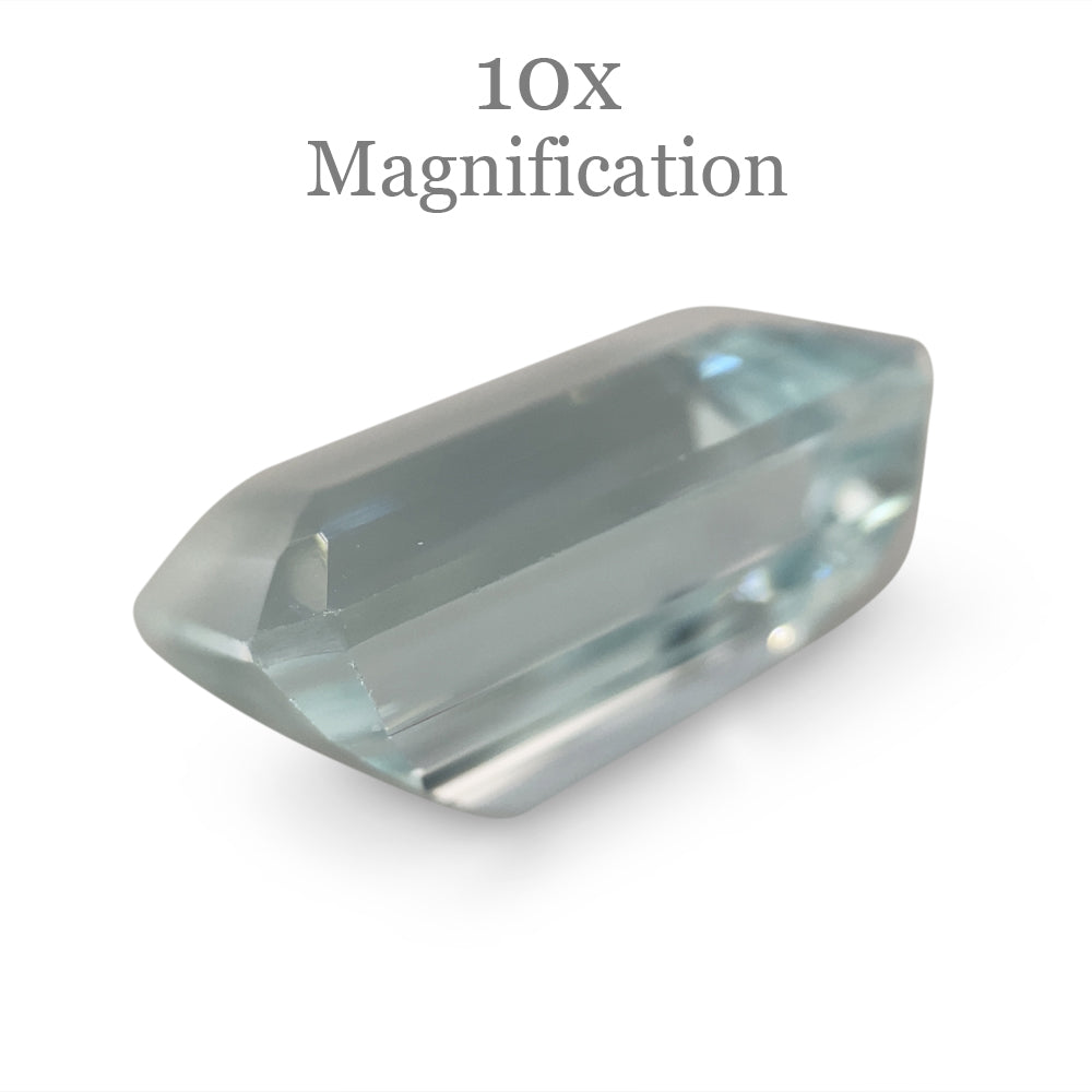 SkyJems 24ct Brazilian Aquamarine, vivid blue emerald-cut gemstone with exceptional clarity and step-cut brilliance