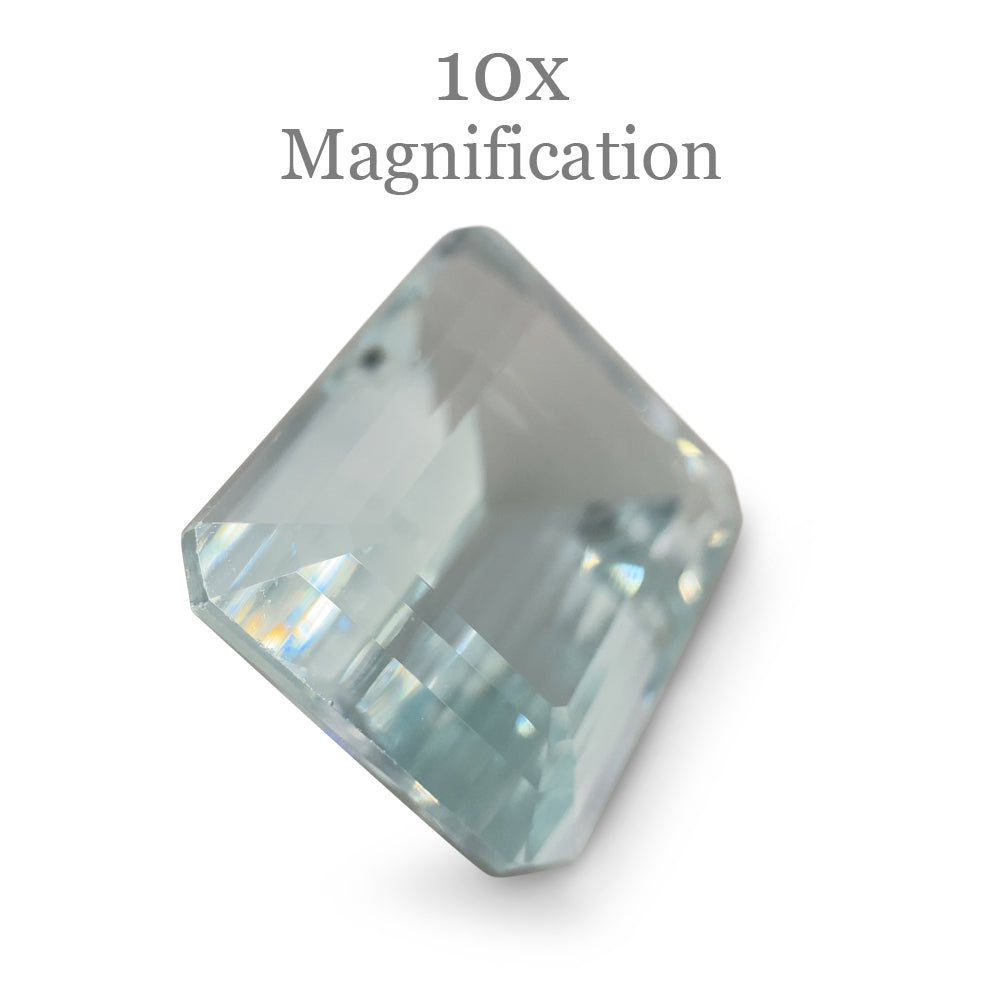 SkyJems 24ct Brazilian Aquamarine, vivid blue emerald-cut gemstone with exceptional clarity and step-cut brilliance
